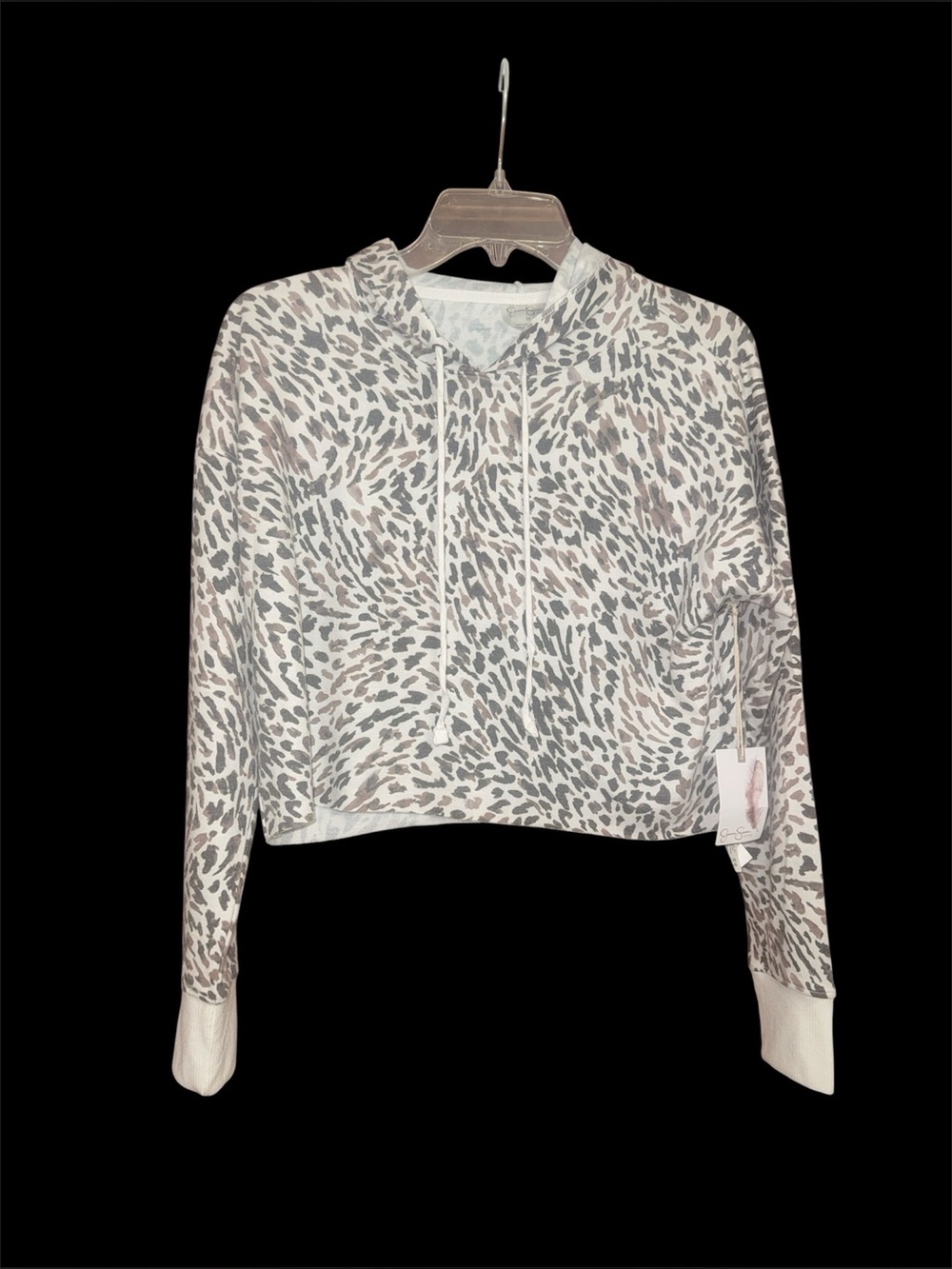 Cropped Animal Print Hoodie